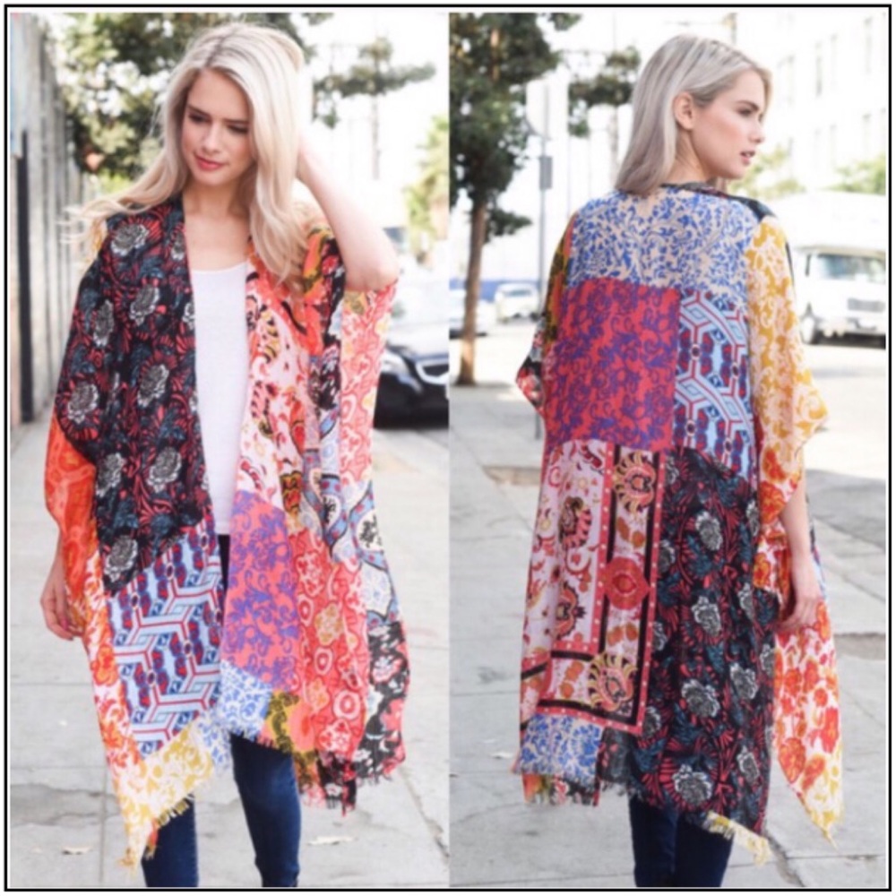 1 red left! Aluna Levi Boho festival Kimono - Picture 2 of 3